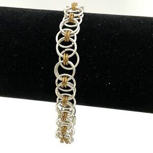 Hand Crafted Helm's Weave Chain Mail Bracelet